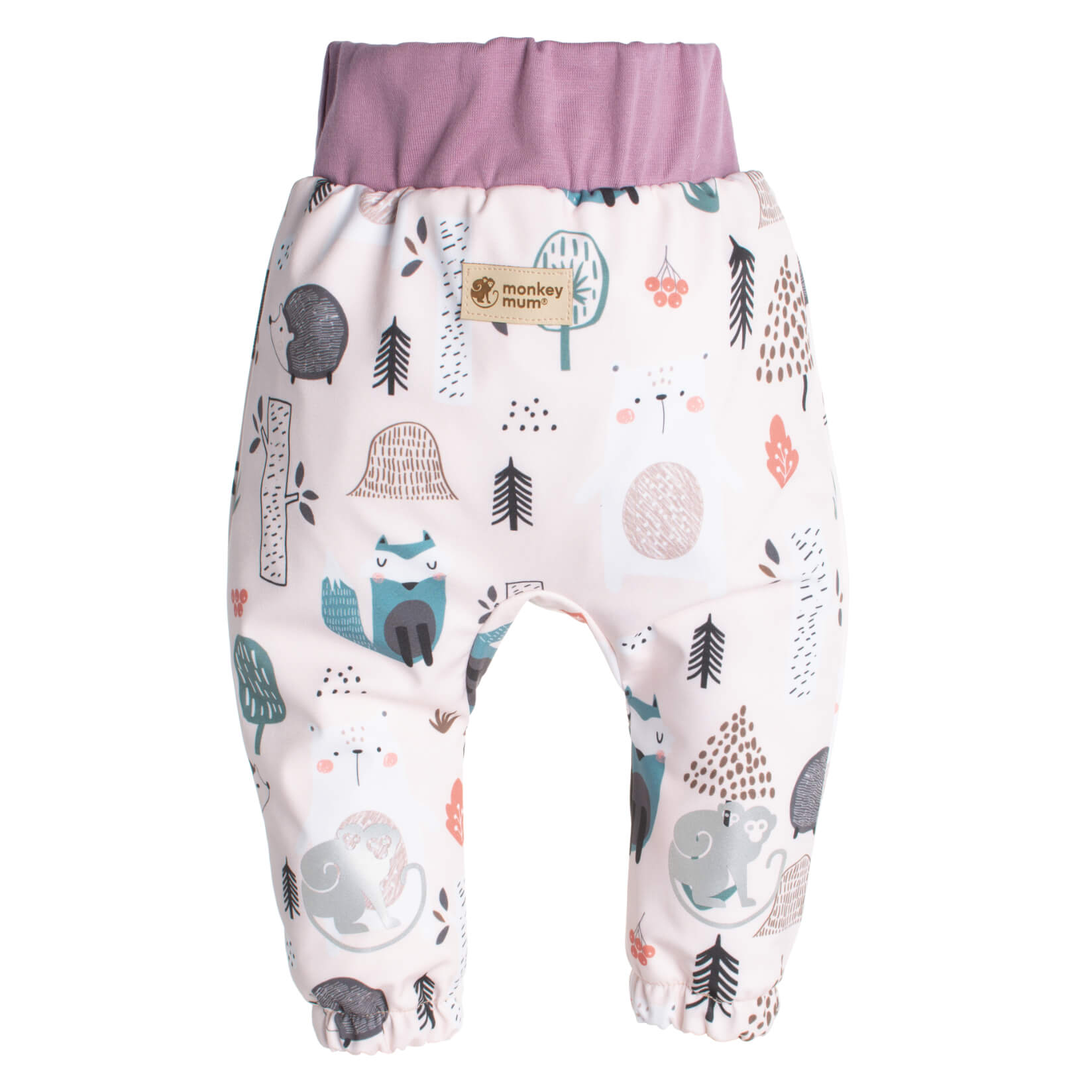Children's softshell pants with membrane Monkey Mum® - Daytime Animals