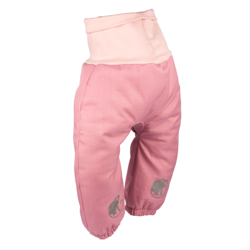 Children's growing winter softshell pants with fleece lining Monkey Mum® - Pink Little Sheep