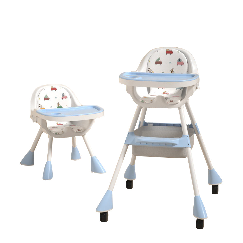 2-in-1 Simple Children's High Chair - Sky Blue