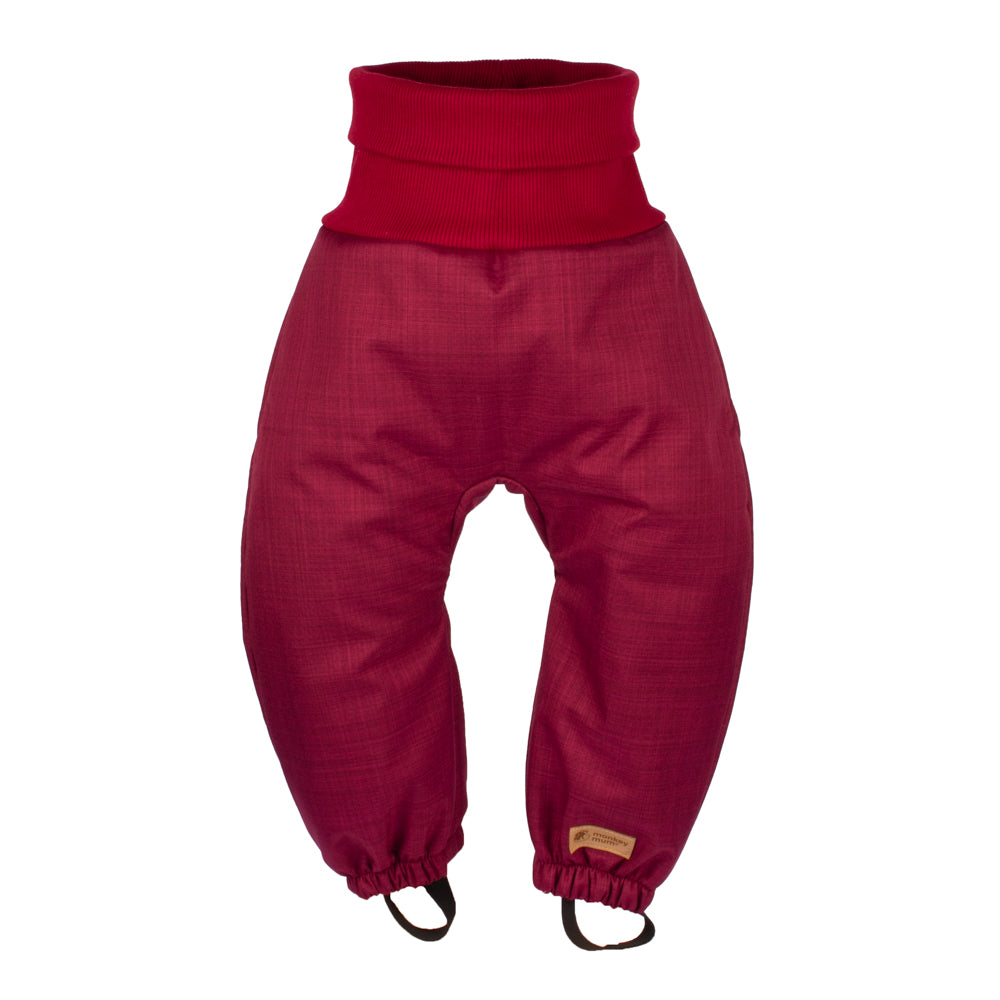 Children's growing winter softshell pants with fleece lining Monkey Mum® - Burgundy Little Red Riding Hood