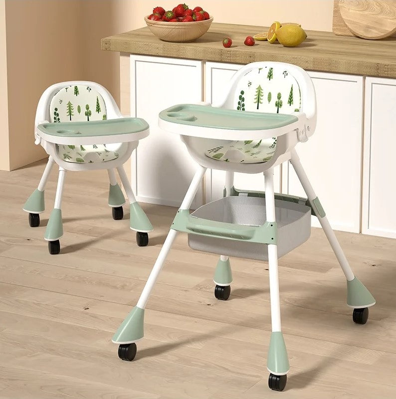 2-in-1 Simple Children's High Chair - Matcha Green