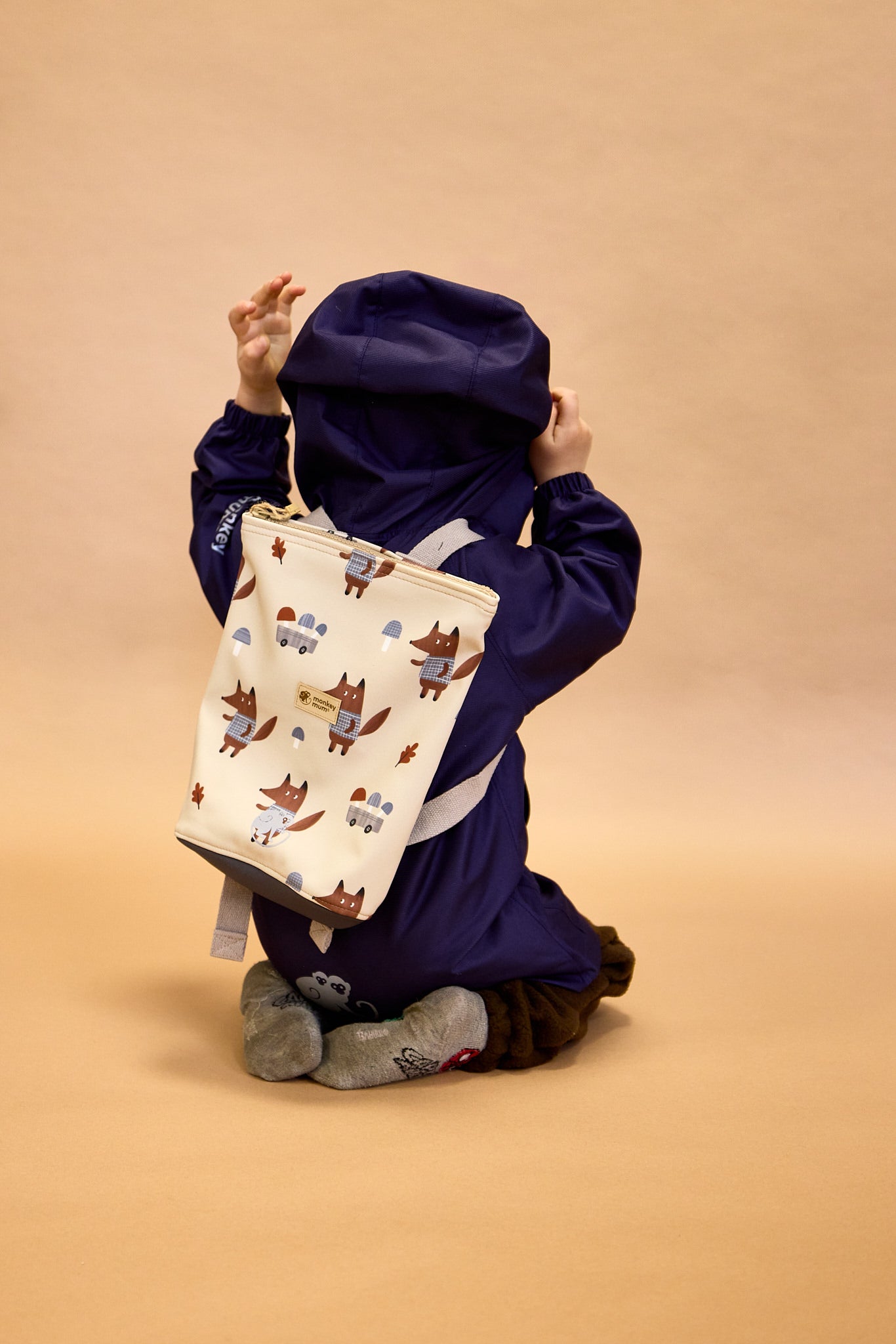Monkey Mum® children's softshell backpack - Kittens - Pink