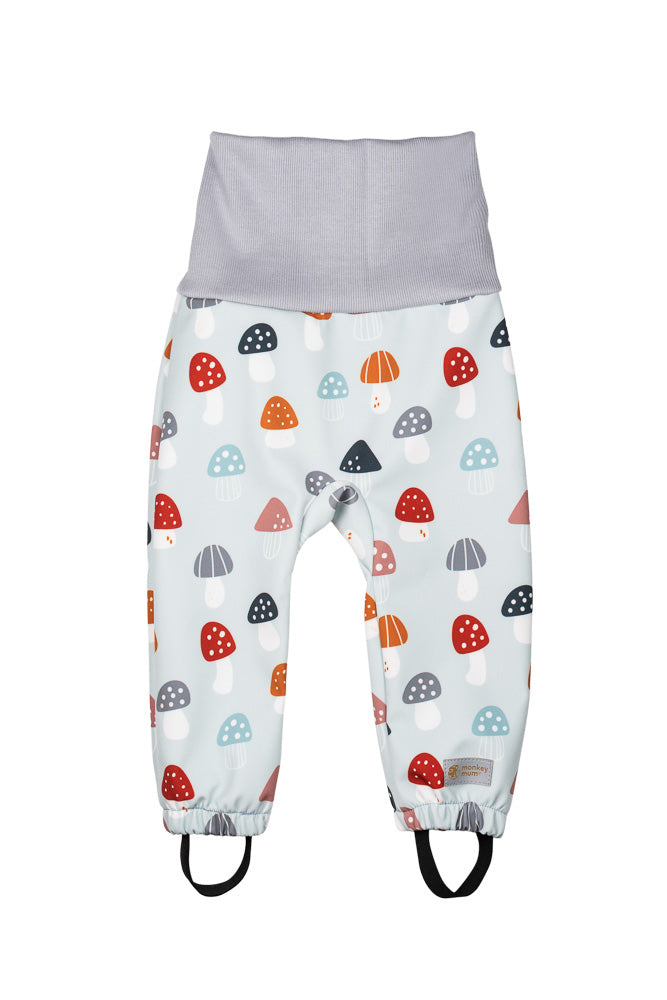 Children's Adjustable Softshell Pants with Membrane Monkey Mum® - Colorful Fly Agarics