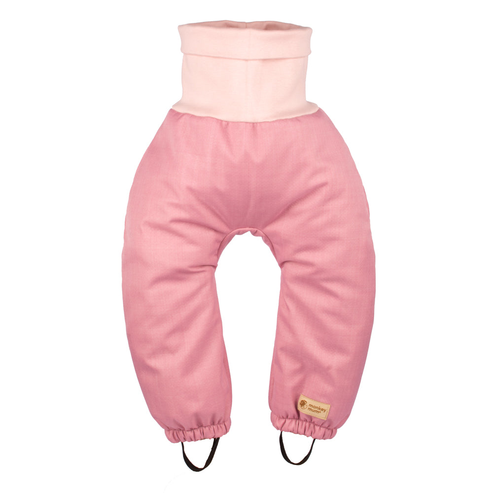 Children's growing winter softshell pants with fleece lining Monkey Mum® - Pink Little Sheep