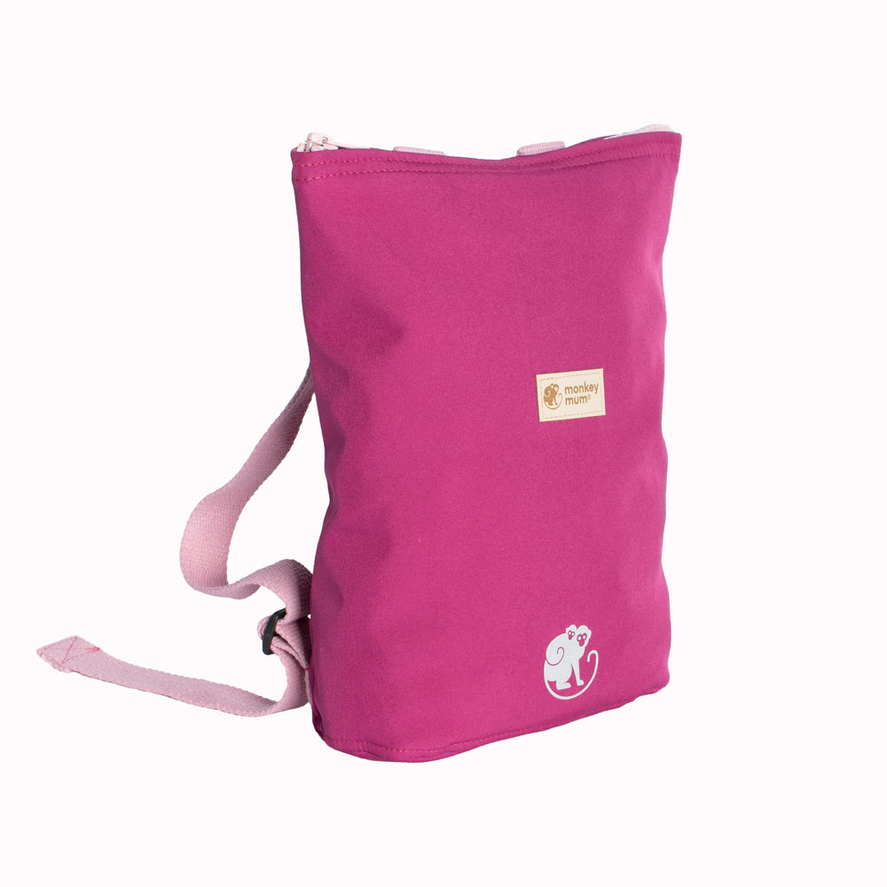 Children's softshell backpack Monkey Mum® - Juicy Raspberry