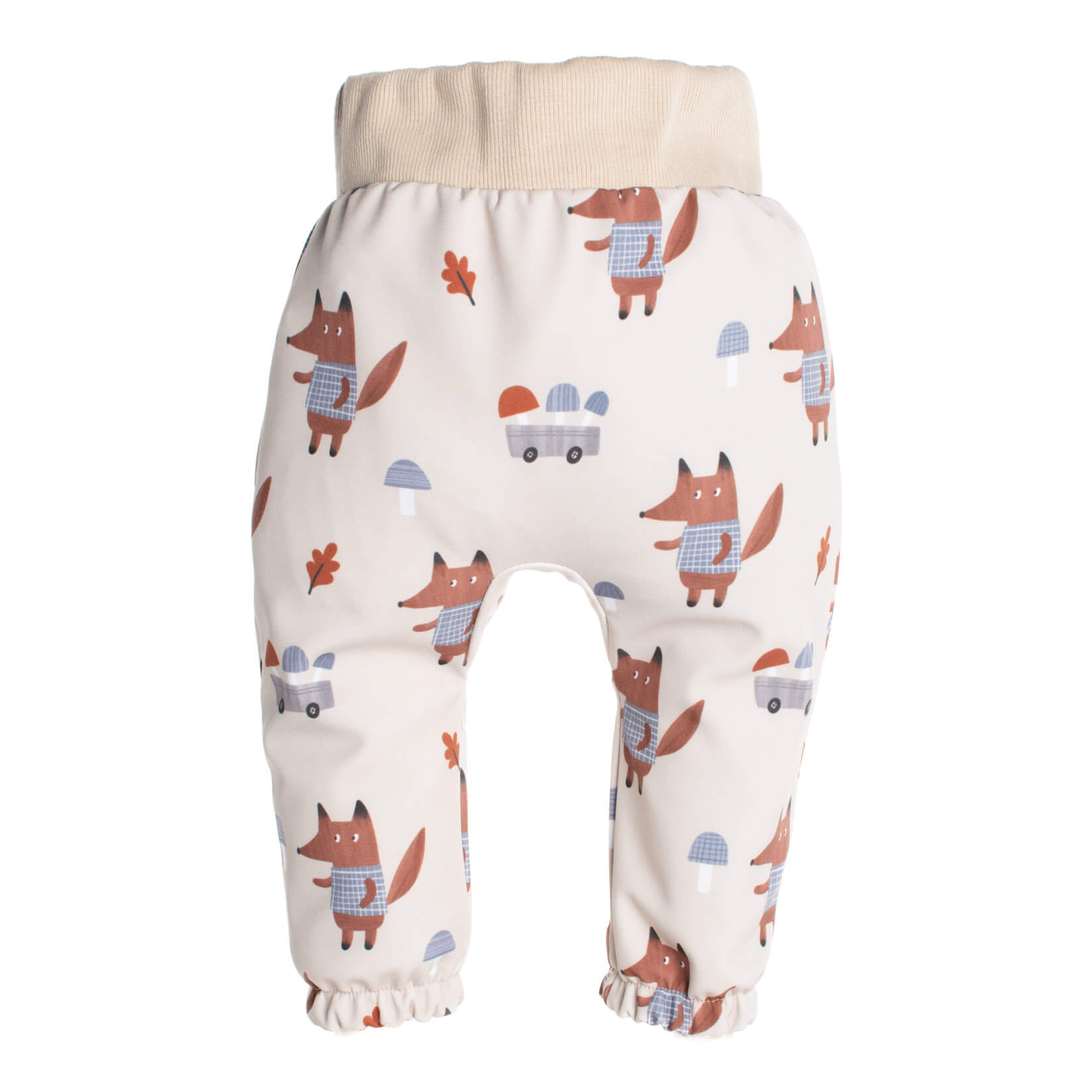 Children's softshell pants with membrane Monkey Mum® - Foxes on Mushrooms