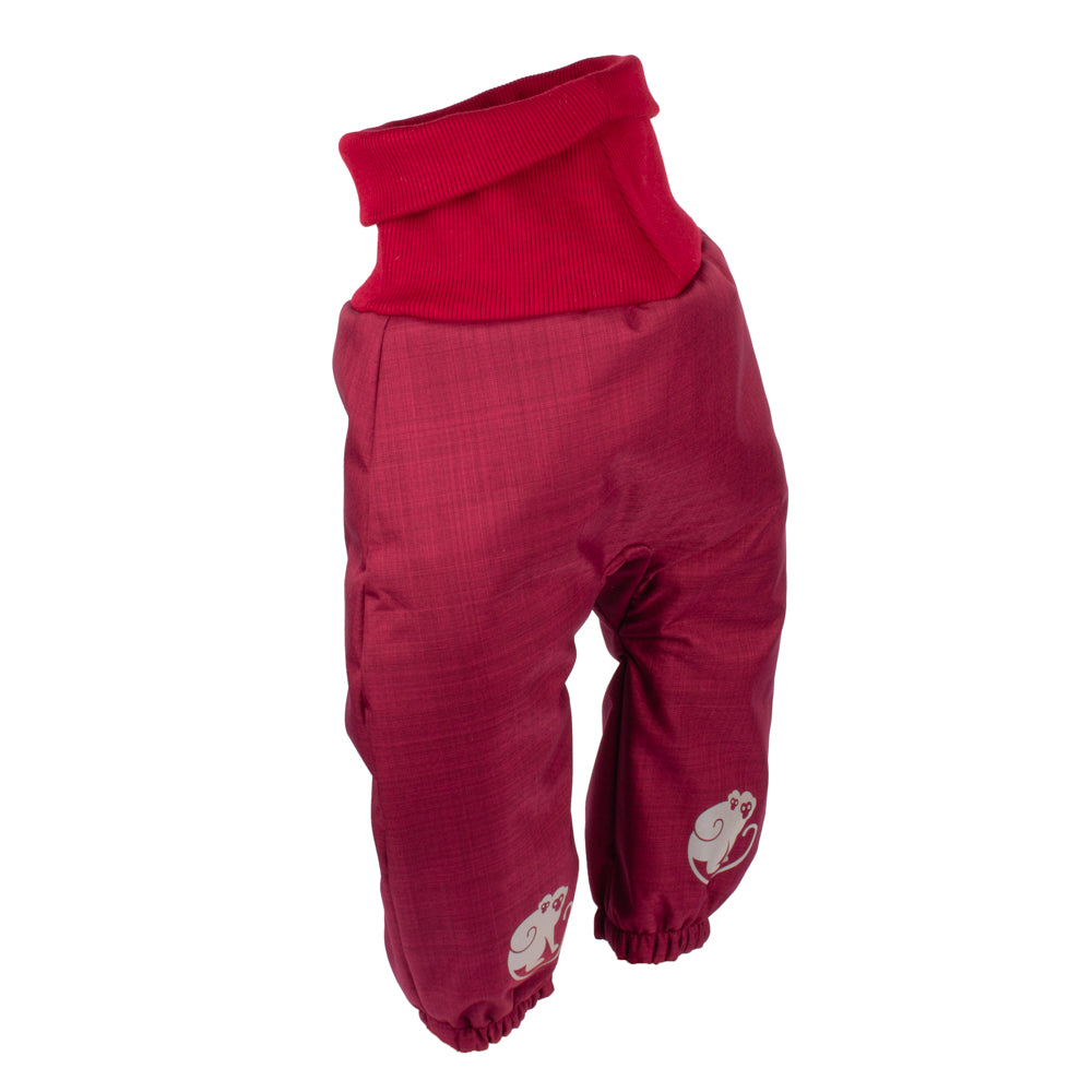 Children's growing winter softshell pants with fleece lining Monkey Mum® - Burgundy Little Red Riding Hood