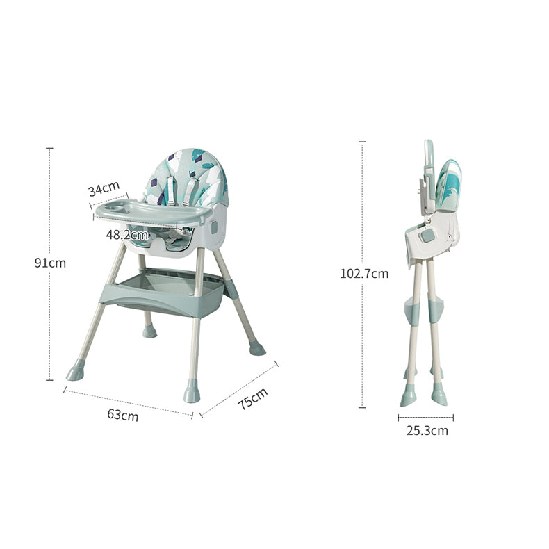 Comfort 2-in-1 Children's High Chair - Green Ornament