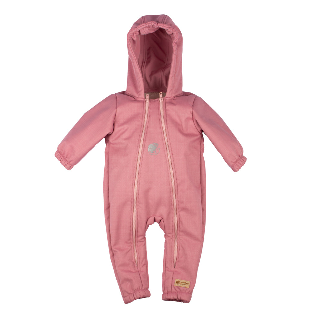 Monkey Mum® Children's winter softshell snowsuit with fleece lining - Pink Little Sheep - size 62/68, 74/80