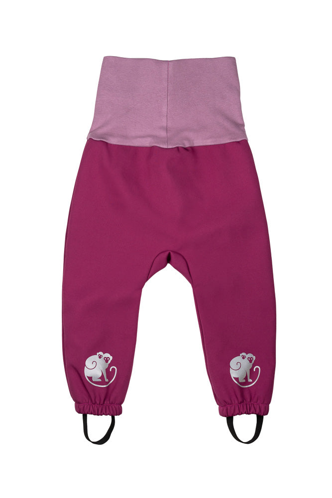 Children's Adjustable Softshell Pants with Membrane Monkey Mum® - Juicy Raspberry