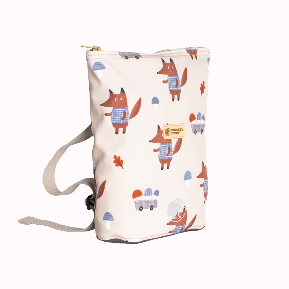 Children's Softshell Backpack Monkey Mum® - Foxes in the Mushrooms