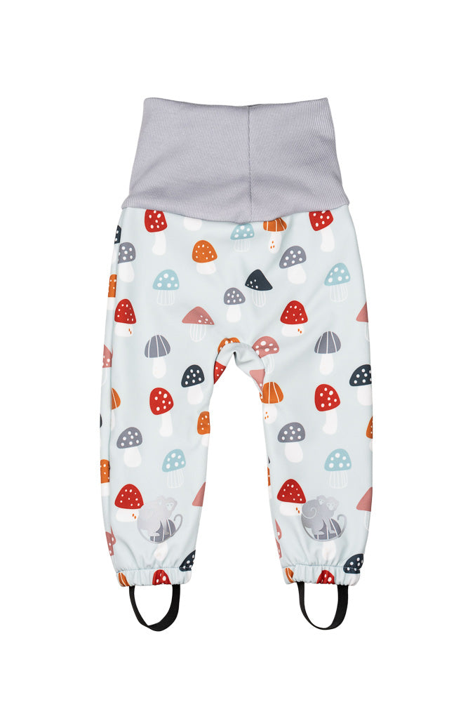 Children's Adjustable Softshell Pants with Membrane Monkey Mum® - Colorful Fly Agarics
