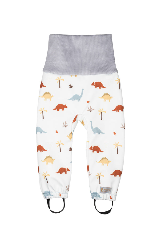 Children's Adjustable Softshell Pants with Membrane Monkey Mum® - Dinosaur Story