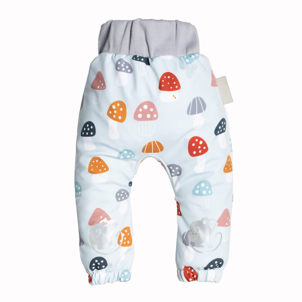 Children's softshell pants with membrane Monkey Mum® - Colorful Fly Agarics