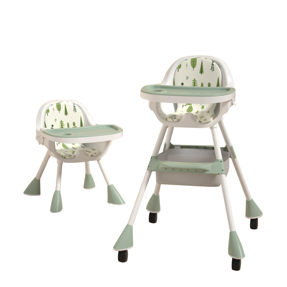 2-in-1 Simple Children's High Chair - Matcha Green