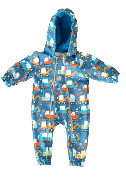 Monkey Mum® Softshell snowsuit with membrane – Playful construction site - size 62/68, 74/80