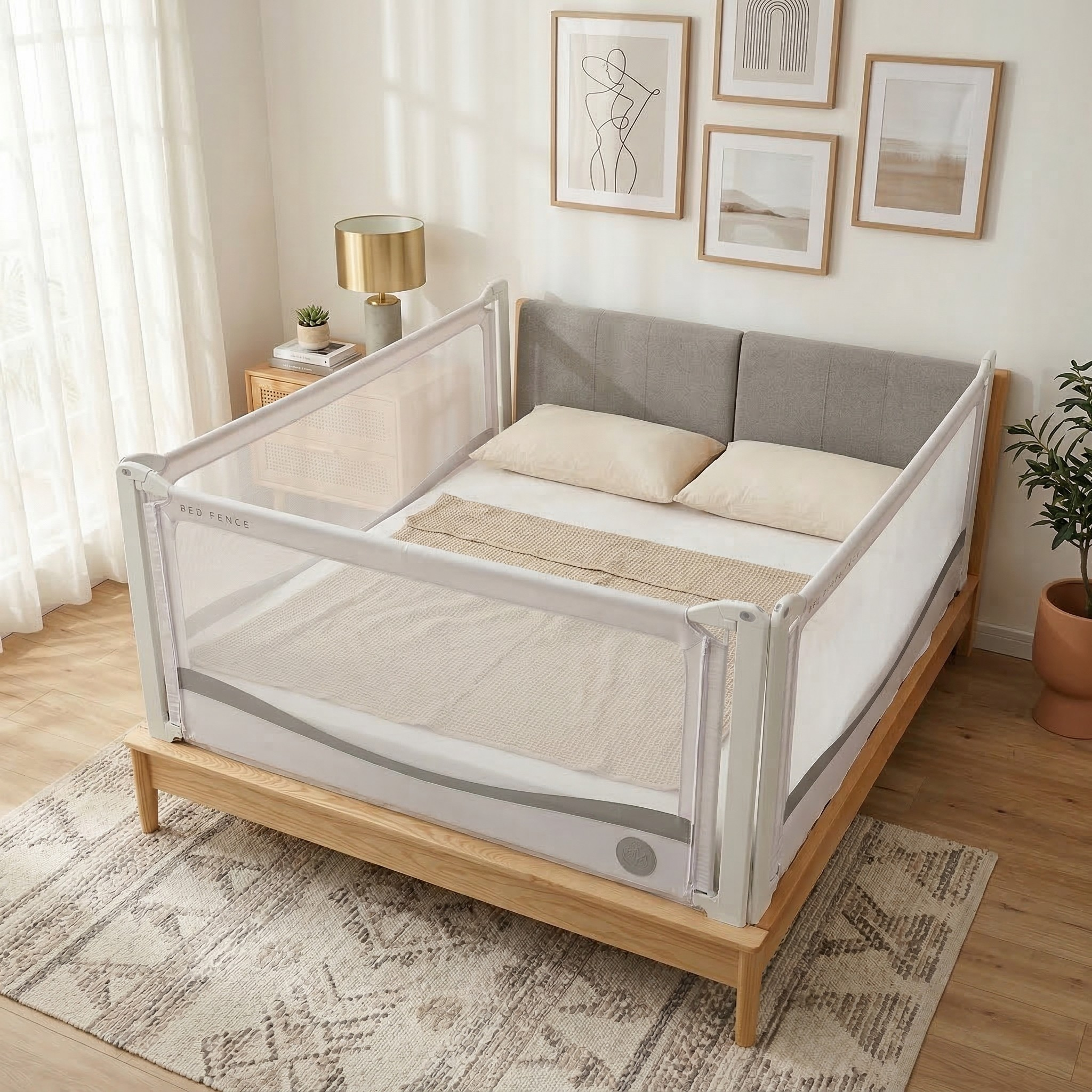 Monkey Mum® Premium Bed Rail - Light Gray - Unboxed