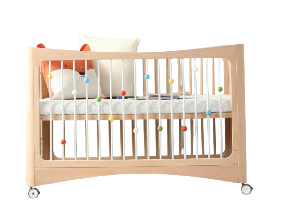 4-in-1 Children's Crib - Solid Wood - 120x65 cm