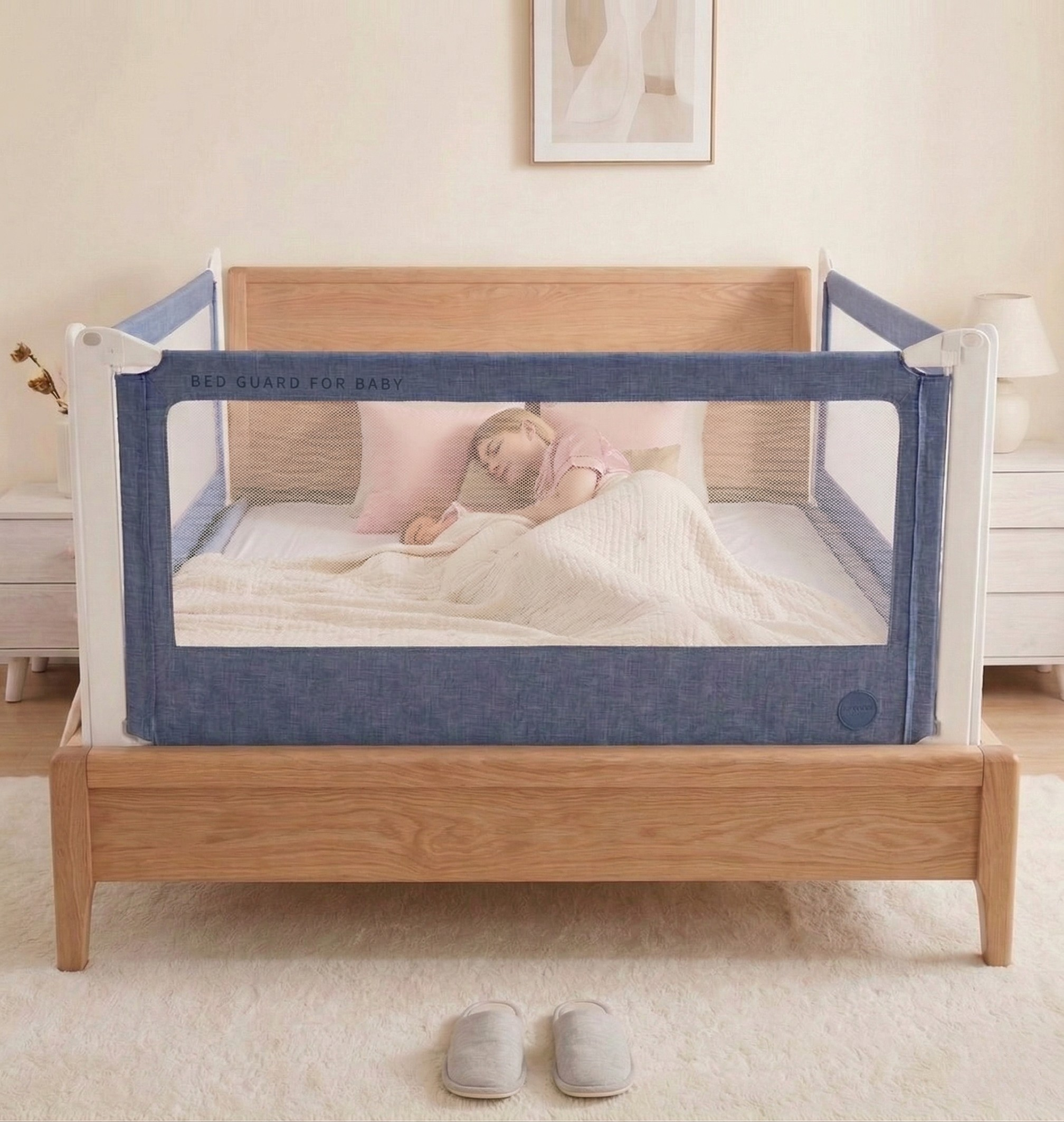 Monkey Mum® Popular Bed Rail - Dark Blue - Design - Clearance - Unboxed