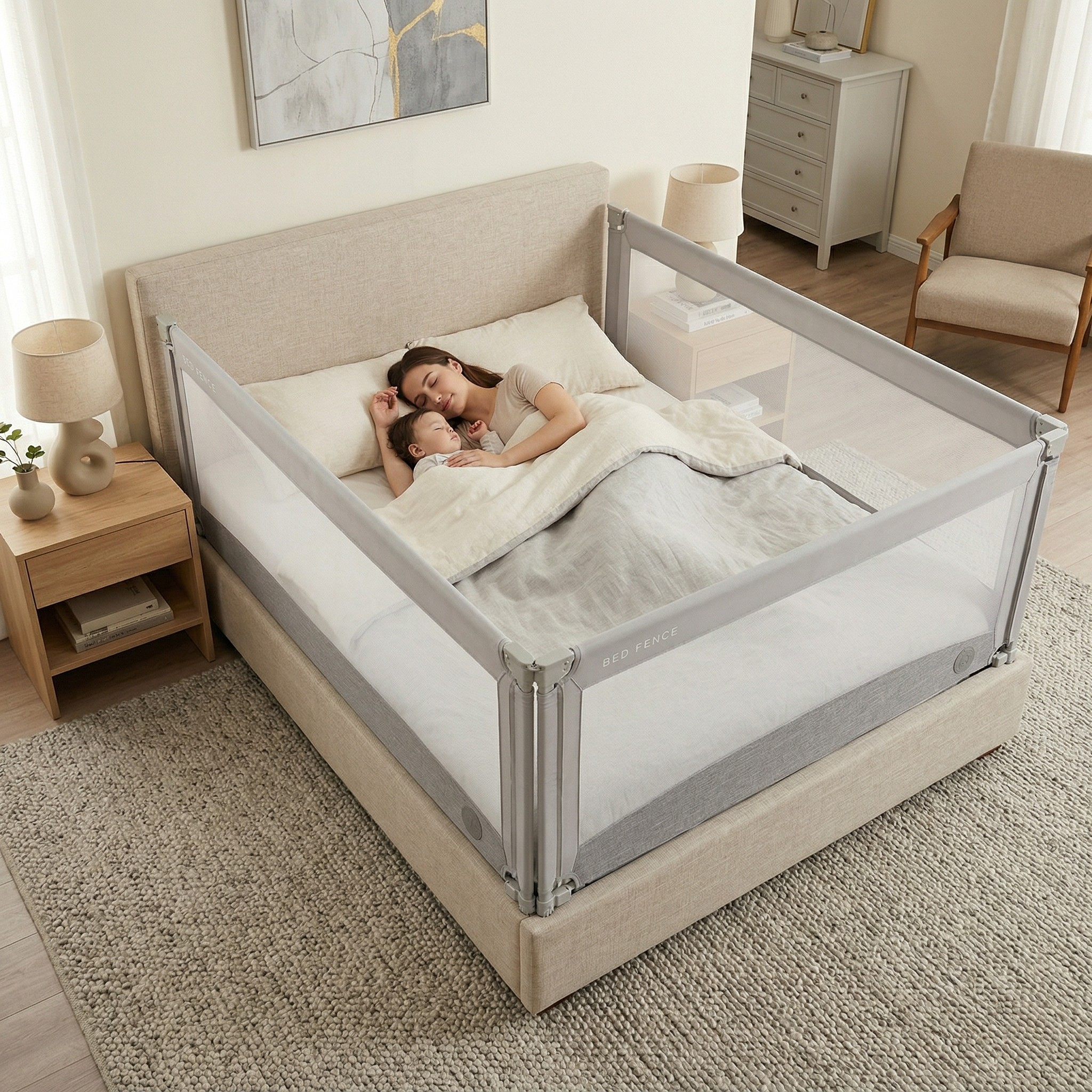 Monkey Mum® Economy Bed Rail - Light Gray