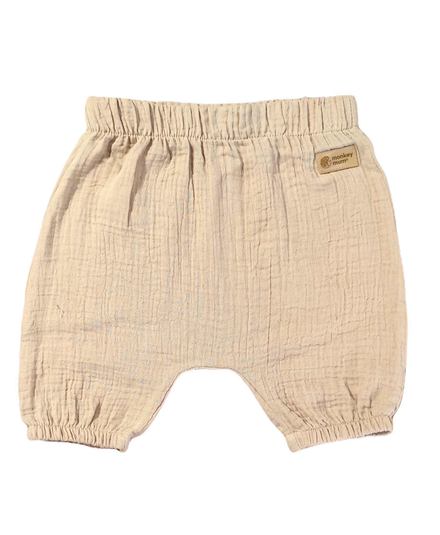 Monkey Mum® muslin shorts - Beige