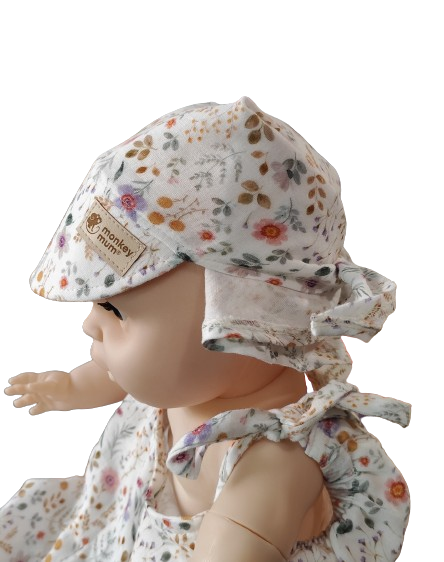 Monkey Mum® muslin scarf with visor - Blooming Meadow