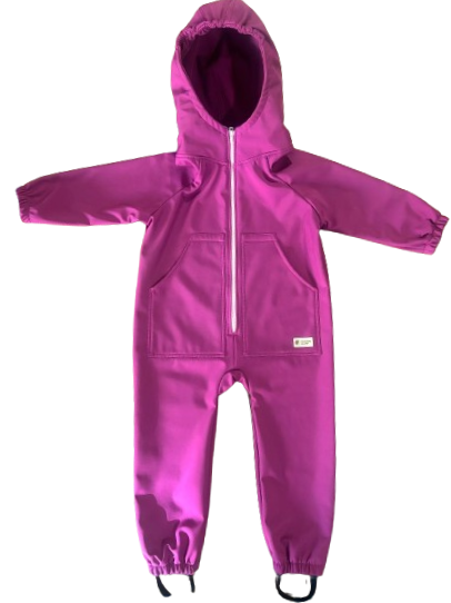 Monkey Mum® Softshell jumpsuit with membrane – Juicy Raspberry - size 98/104, 110/116