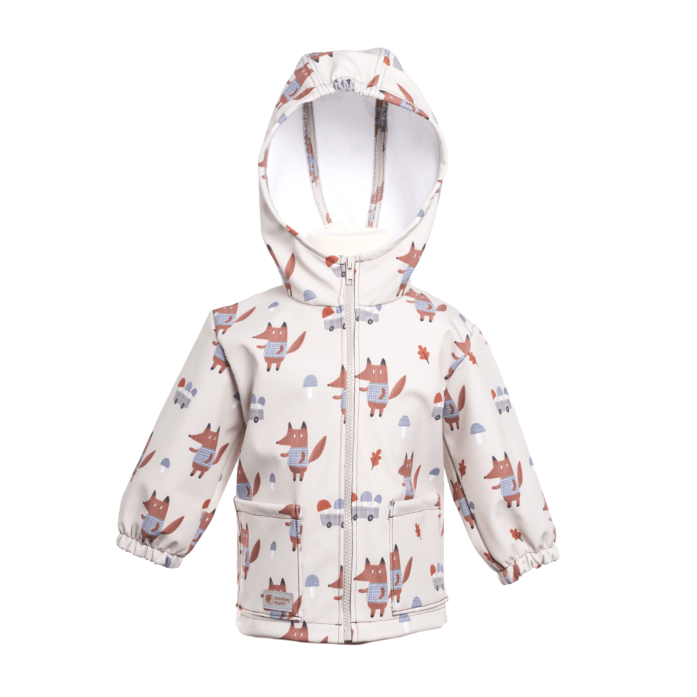 Children's Softshell Jacket with Membrane Monkey Mum® - Foxes in the Mushrooms