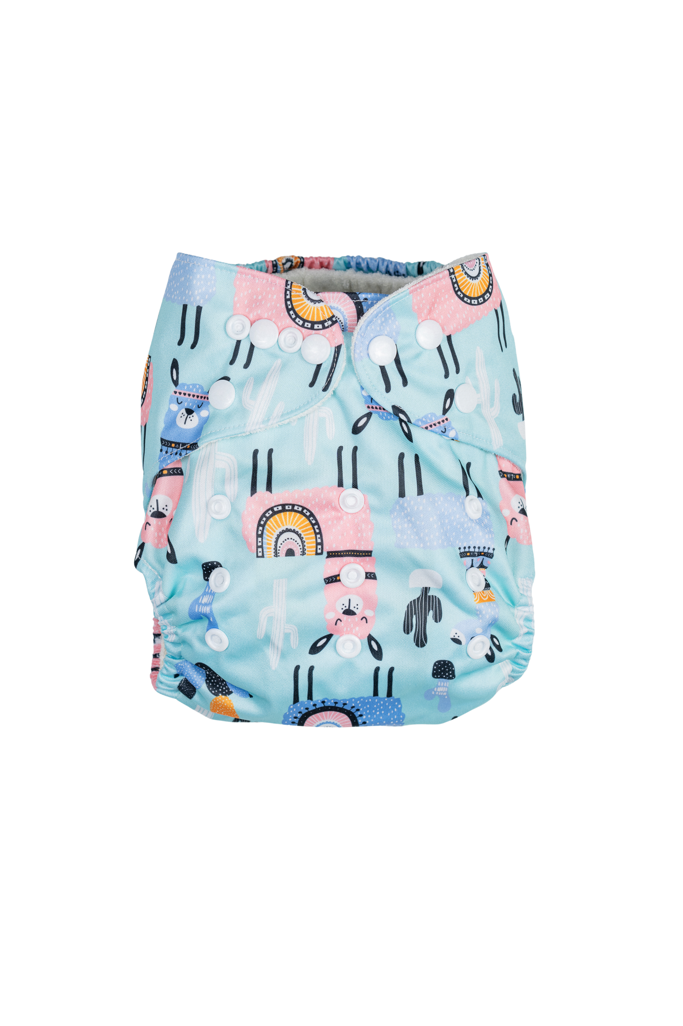 Bamboo adjustable cloth diaper - Smiling Llama
