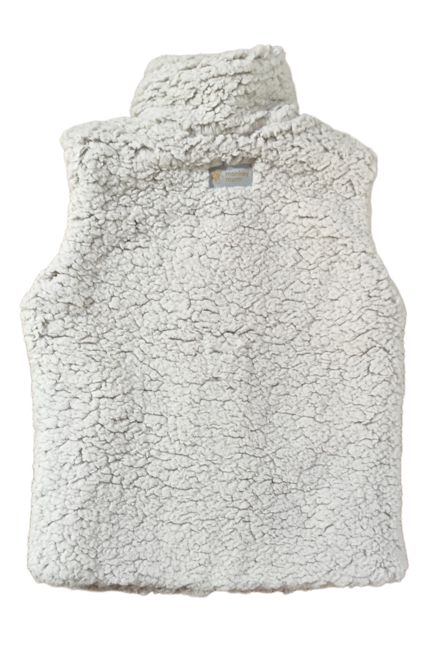 Monkey Mum® sherpa vest - Light Gray
