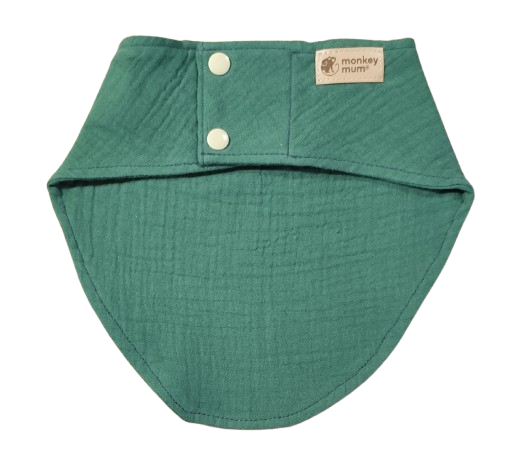 Monkey Mum® Muslin Bib - Dark Green