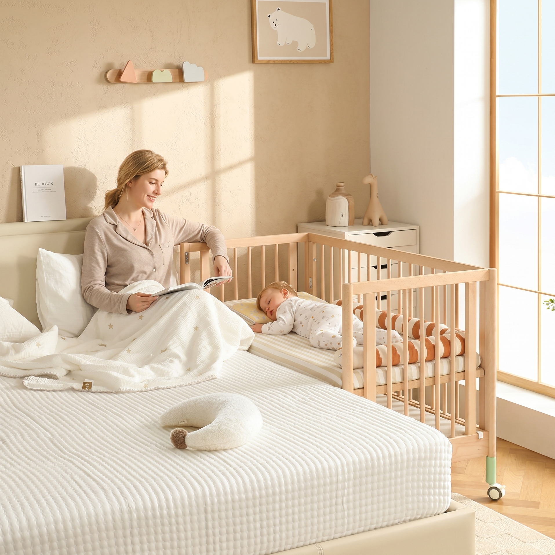 3-in-1 Children's Crib - Solid Wood - 120x60 cm