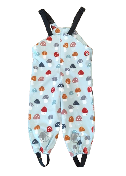 Monkey Mum® Softshell bib pants with membrane - Colorful Fly Agarics