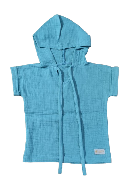 Monkey Mum® muslin hooded T-shirt - Mint
