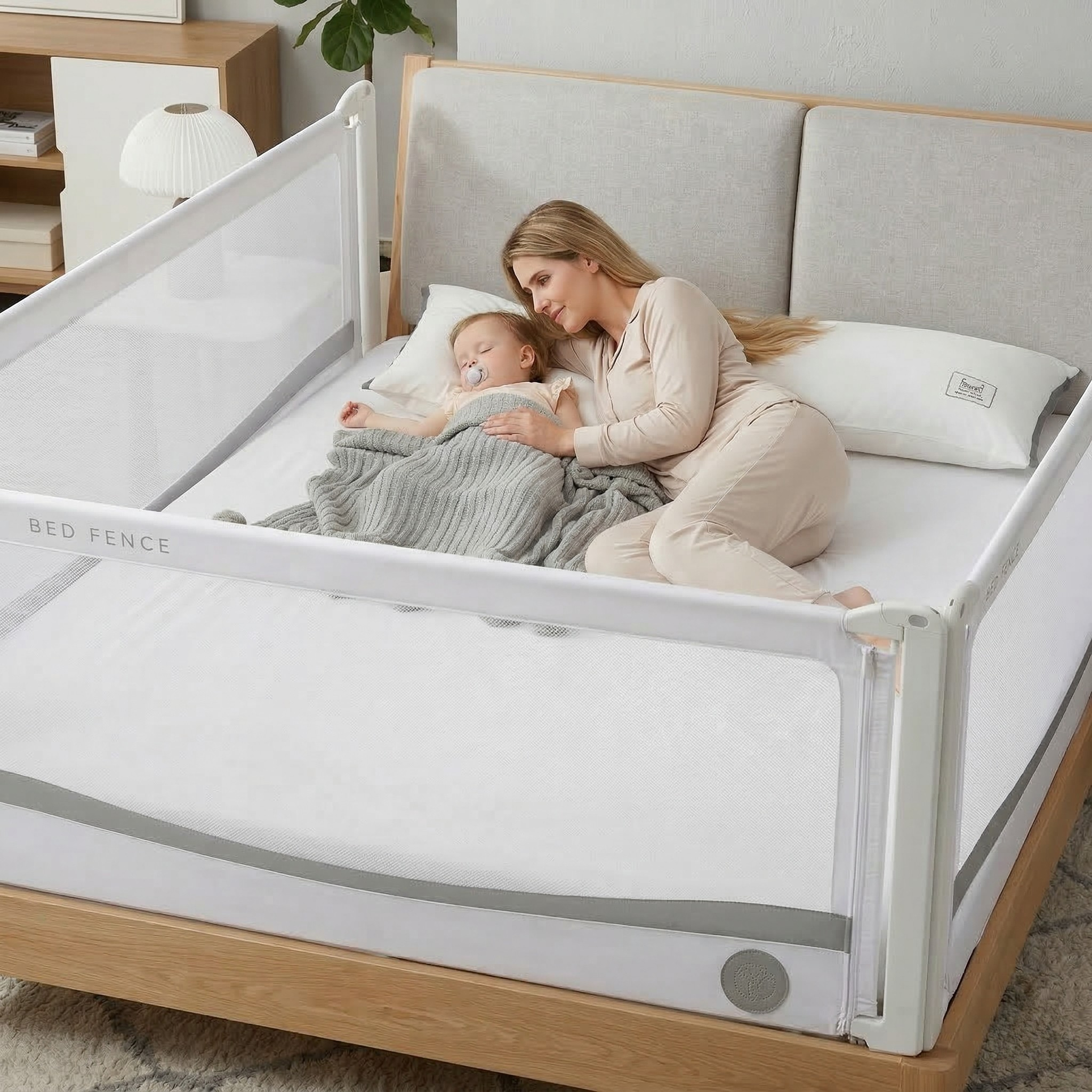 Monkey Mum® Premium Bed Rail - Light Gray