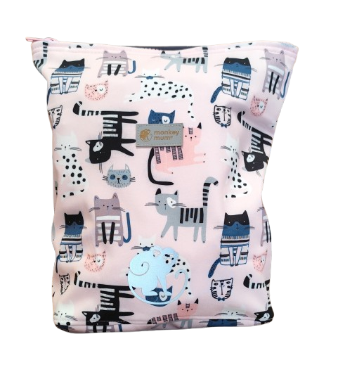 Monkey Mum® children's softshell backpack - Kittens - Pink